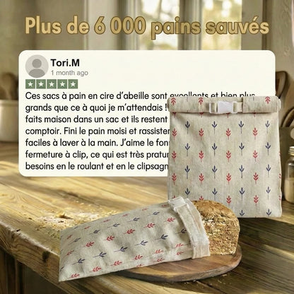 Sacs à pain premium 100 % coton et cire d’abeille