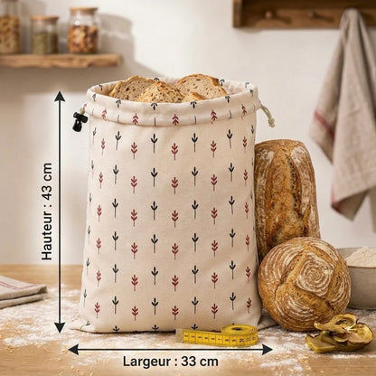 Sacs à pain premium 100 % coton et cire d’abeille