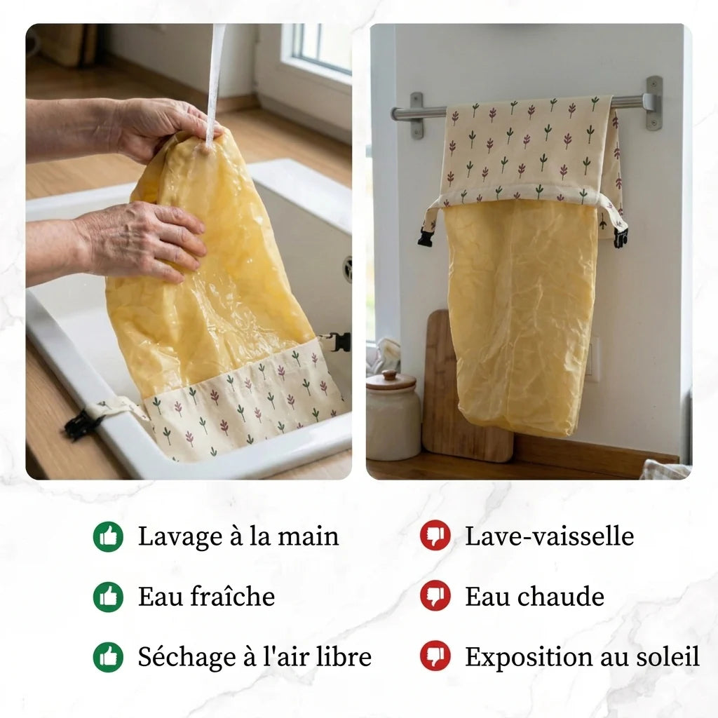 Sacs à pain premium 100 % coton et cire d’abeille