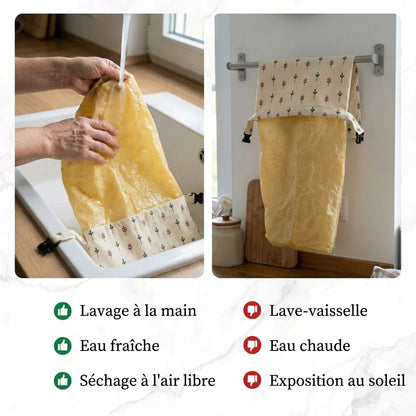 Sacs à pain premium 100 % coton et cire d’abeille